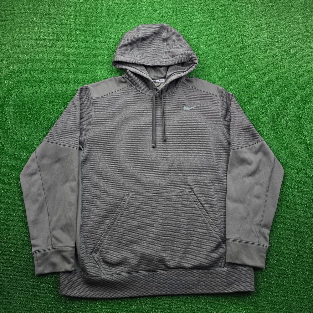 Nike Therma Fit Hoodie Sweatshirt Mens XL Dark Gray Pullover Athletic Casual
